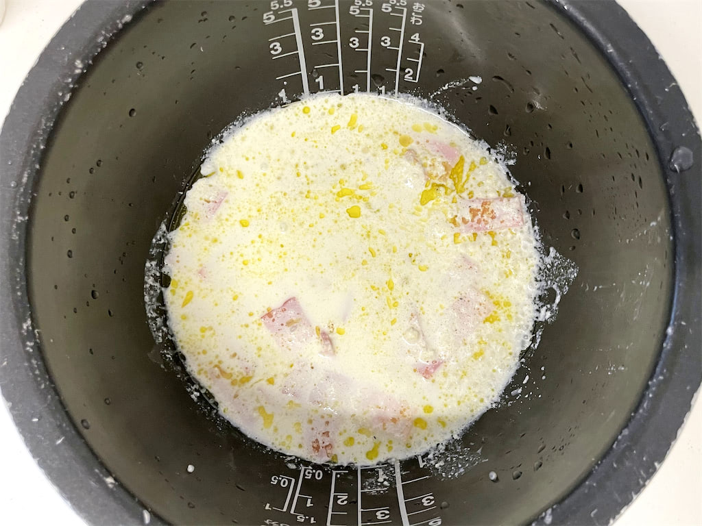 炊飯器でほったらかし 衝撃のコクうま味な カルボナーラ釜飯 はパスタとは違う もちもち食感 がキモ あたらしい日日 こんな時代のニューノーマルな暮らし方 食と農 生活情報をお届けします