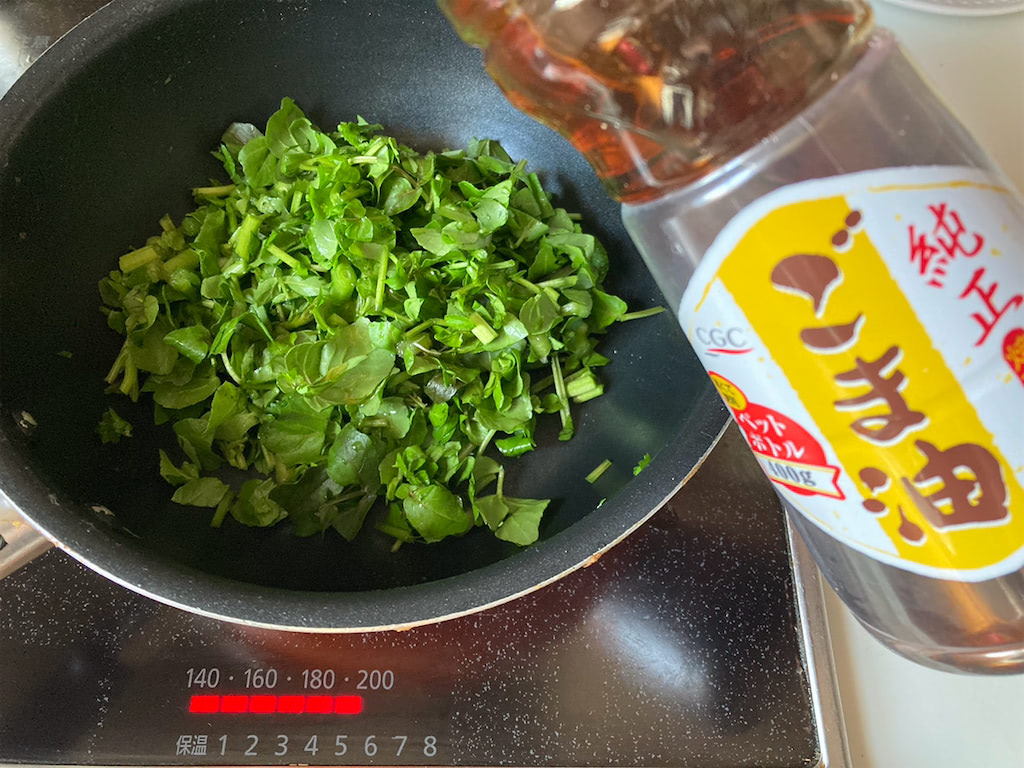 クレソン珍レシピ 栄養価 1の隠れスーパーフード クレソンの柿ピーサラダ 作ってみた あたらしい日日 こんな時代のニューノーマルな暮らし方 食と農 生活情報をお届けします