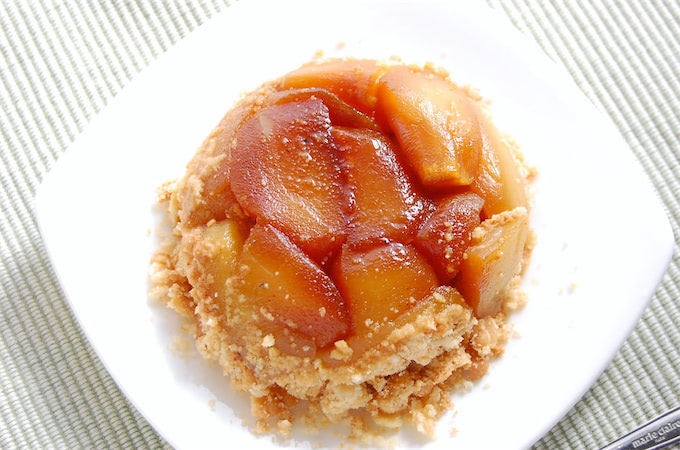 作業時間15分でレンチン仕上げ♪「おひとりさまりんごのタルトタタン